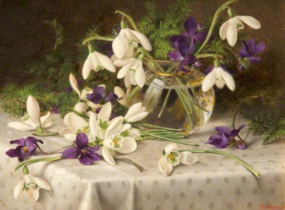 Snowdrops and Violets by Eva Francis 1903